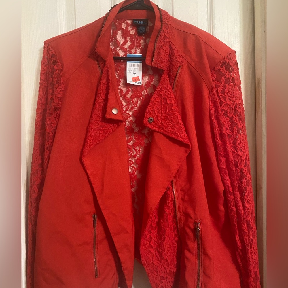 Red lace jacket rue 21